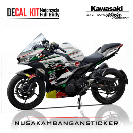 Decal Stiker Kawasaki All New Ninja 250 White Graphickit Sticker Full Body Nusakambangan Sticker