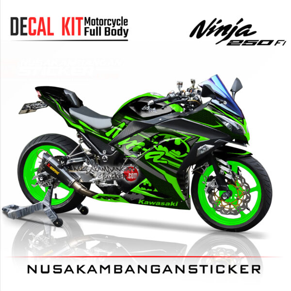 Decal Stiker Kawasaki Ninja 250 Fi BATMAN GREEN Sticker Full Body Nusakambangansticker