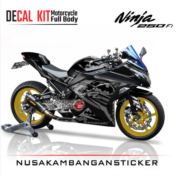 Decal Stiker Kawasaki Ninja 250 Fi BATMAN GREY Sticker Full Body Nusakambangansticker