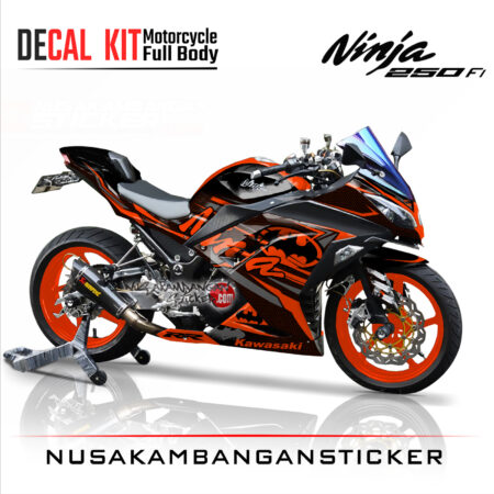 Decal Stiker Kawasaki Ninja 250 Fi BATMAN ORANGE Sticker Full Body Nusakambangansticker