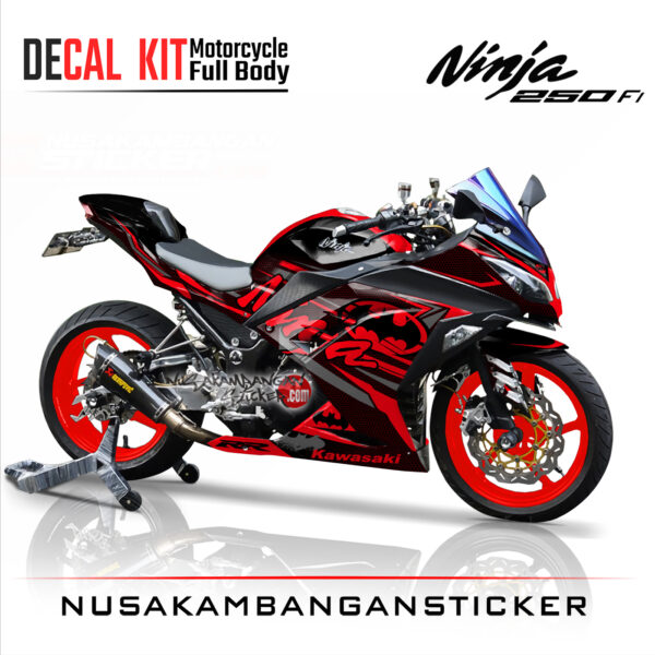 Decal Stiker Kawasaki Ninja 250 Fi BATMAN RED Sticker Full Body Nusakambangansticker