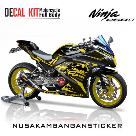 Decal Stiker Kawasaki Ninja 250 Fi BATMAN YELLOW Sticker Full Body Nusakambangansticker
