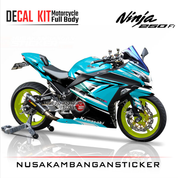 Decal Stiker Kawasaki Ninja 250 Fi BIRU GRAFIS Sticker Full Body Nusakambangansticker