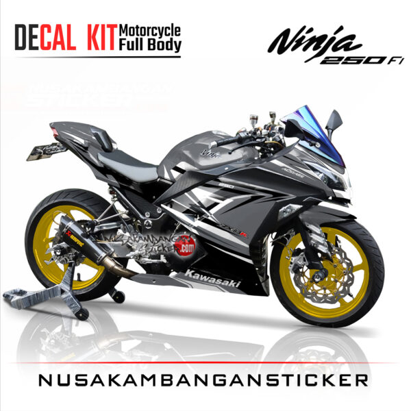 Decal Stiker Kawasaki Ninja 250 Fi Grey GRAFIS Sticker Full Body Nusakambangansticker