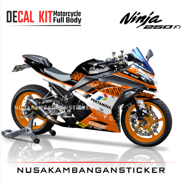 Decal Stiker Kawasaki Ninja 250 Fi MANDALIKA RACING TEAM HITAM Sticker Full Body Nusakambangansticker