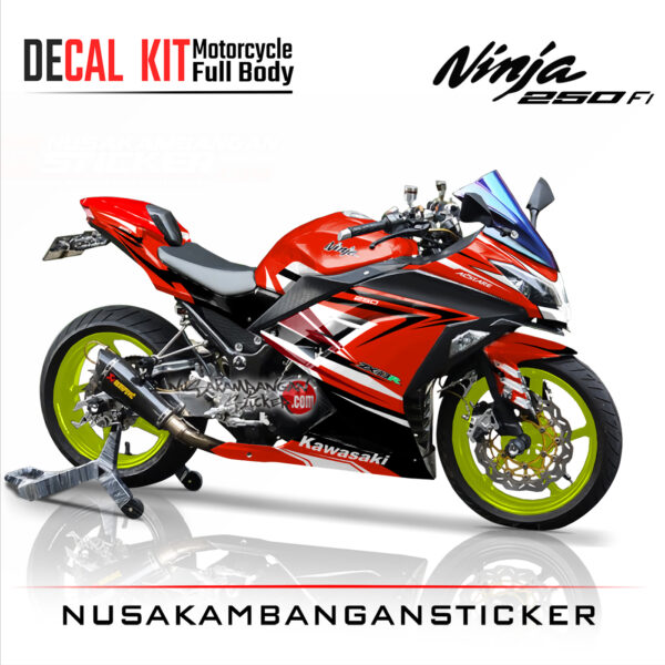 Decal Stiker Kawasaki Ninja 250 Fi MERAH GRAFIS Sticker Full Body Nusakambangansticker