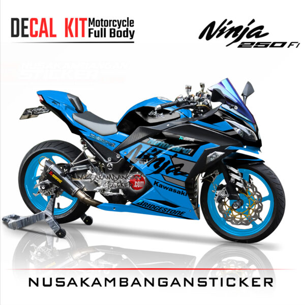 Decal Stiker Kawasaki Ninja 250 Fi MOTOCARD BIRU Sticker Full Body Nusakambangansticker