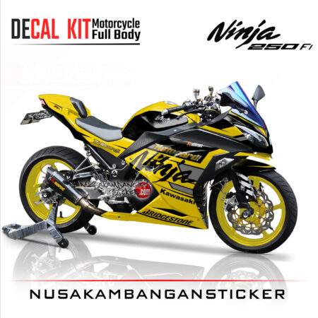 Decal Stiker Kawasaki Ninja 250 Fi MOTOCARD KUNING Sticker Full Body Nusakambangansticker