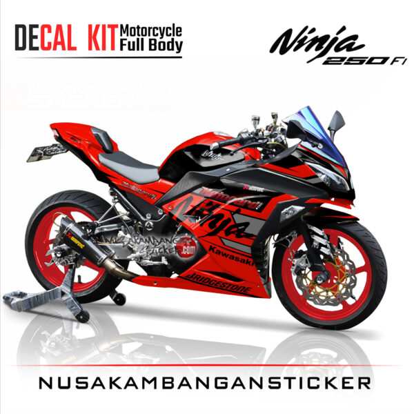 Decal Stiker Kawasaki Ninja 250 Fi MOTOCARD MERAH Sticker Full Body Nusakambangansticker