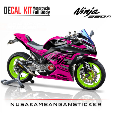 Decal Stiker Kawasaki Ninja 250 Fi MOTOCARD PINK Sticker Full Body Nusakambangansticker