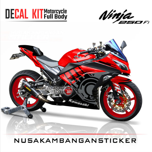 Decal Stiker Kawasaki Ninja 250 Fi SUN MOON MERAH Sticker Full Body Nusakambangansticker