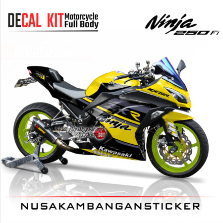 Decal Stiker Kawasaki Ninja 250 Fi ZXR KUNING Sticker Full Body Nusakambangansticker