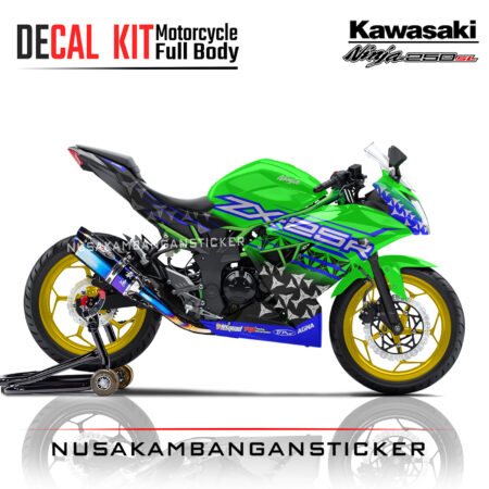 Decal Stiker Kawasaki Ninja 250 SL Mono Stars Hijau Edition Sticker Full Body Nusakambangansticker