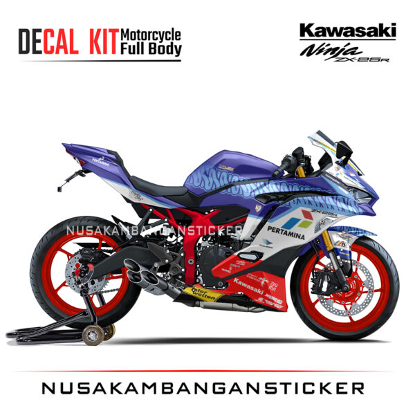 Decal Stiker Kawasaki Ninja ZX25R Livery Mandalika Racing Team Biru Sticker Full Body Nusakambangansticker