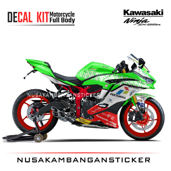 Decal Stiker Kawasaki Ninja ZX25R Livery Mandalika Racing Team Hijau Sticker Full Body Nusakambangansticker