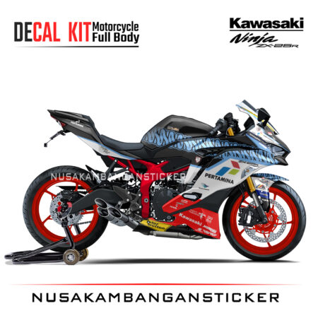 Decal Stiker Kawasaki Ninja ZX25R Livery Mandalika Racing Team Hitam Sticker Full Body Nusakambangansticker