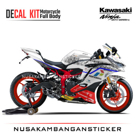 Decal Stiker Kawasaki Ninja ZX25R Livery Mandalika Racing Team Putih Sticker Full Body Nusakambangansticker