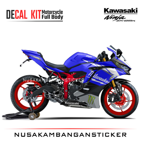 Decal Stiker Kawasaki Ninja ZX25R Milwauke Biru Sticker Full Body Nusakambangansticker