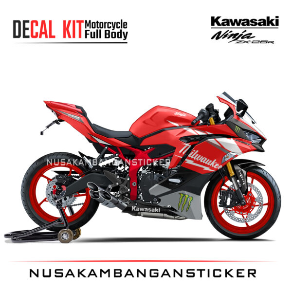 Decal Stiker Kawasaki Ninja ZX25R Milwauke Merah Sticker Full Body Nusakambangansticker