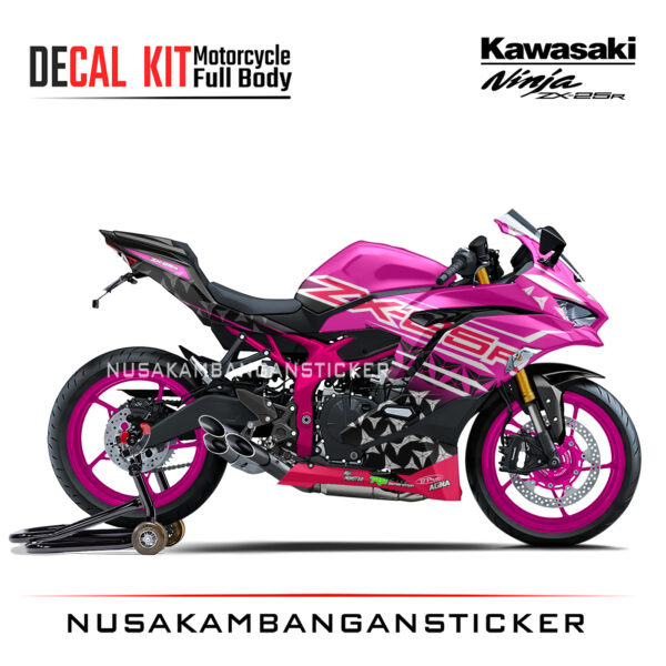 Decal Stiker Kawasaki Ninja ZX25R Pink Star Sticker Full Body Nusakambangansticker