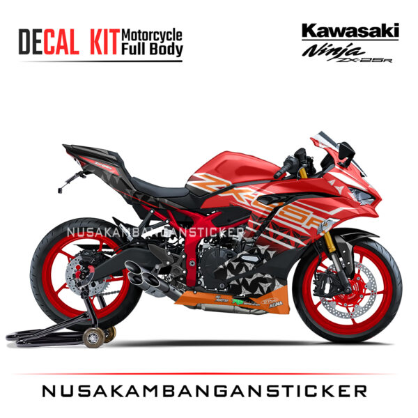 Decal Stiker Kawasaki Ninja ZX25R Red Star Sticker Full Body Nusakambangansticker