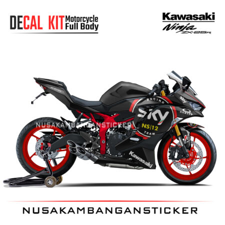 Decal Stiker Kawasaki Ninja ZX25R Sky NS 12 Team Hitam Sticker Full Body Nusakambangansticker