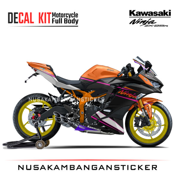 Decal Stiker Kawasaki Ninja ZX25R Strip Oren Sticker Full Body Nusakambangansticker