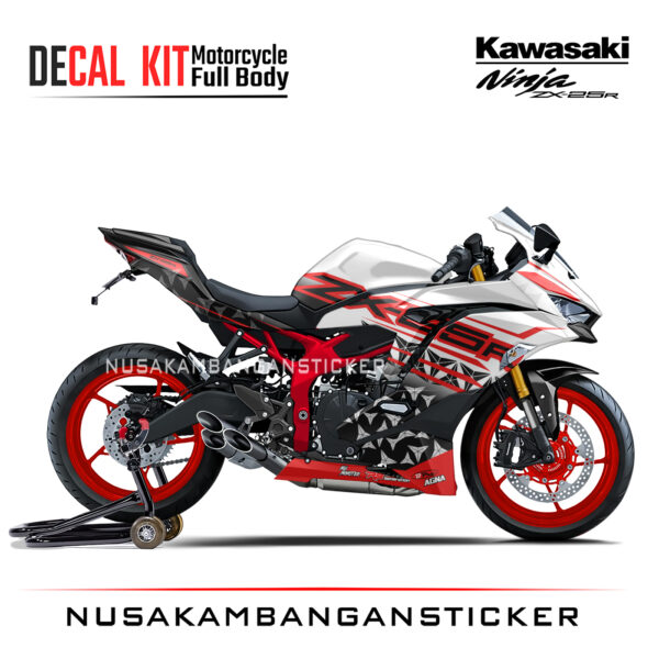 Decal Stiker Kawasaki Ninja ZX25R White Star Sticker Full Body Nusakambangansticker