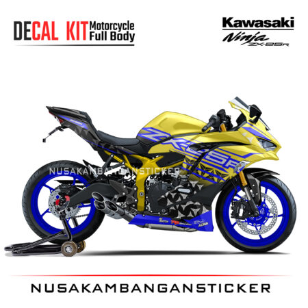 Decal Stiker Kawasaki Ninja ZX25R Yelow Star Sticker Full Body Nusakambangansticker