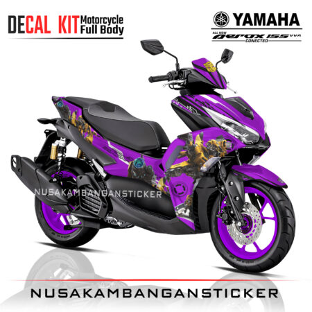 Decal-Yamaha All New Aerox Connected 155 Bumblebe Ungu 01 Sticker Full Body Nusakambangan Sticker