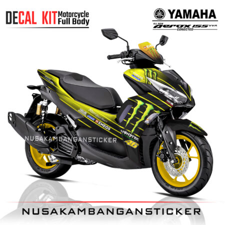 Decal-Yamaha All New Aerox Connected 155 Livery Moto GP Kuning 03 Sticker Full Body Nusakambangan Sticker