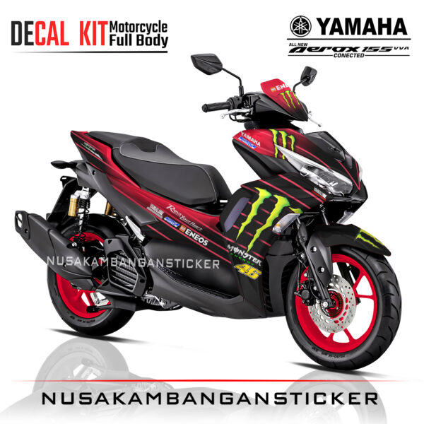 Decal-Yamaha All New Aerox Connected 155 Livery Moto GP Merah 05 Sticker Full Body Nusakambangan Sticker