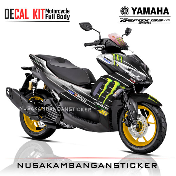 Decal-Yamaha All New Aerox Connected 155 Livery Moto GP Putih 01 Sticker Full Body Nusakambangan Sticker