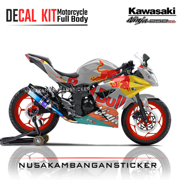 Decal stiker Kawasaki Ninja 250 SL Mono Livery Banteng Abu-Abu Sticker Full Body Nusakambangansticker
