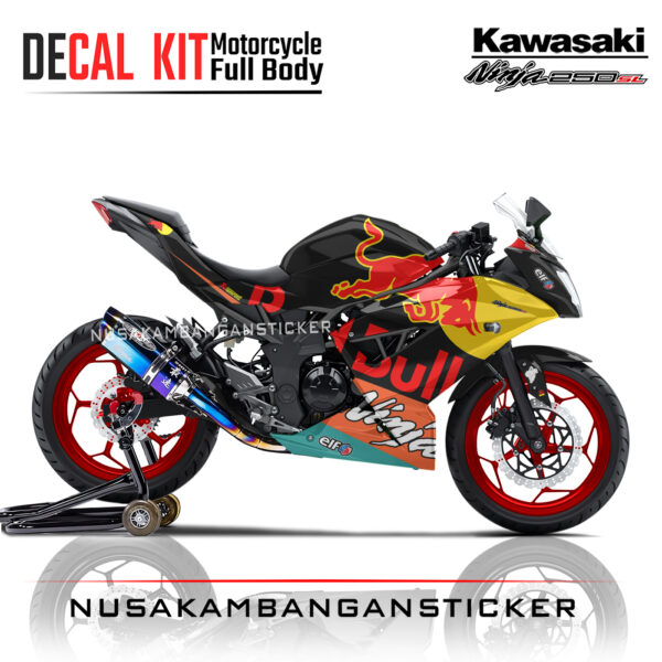 Decal stiker Kawasaki Ninja 250 SL Mono Livery Banteng Hitam Sticker Full Body Nusakambangansticker