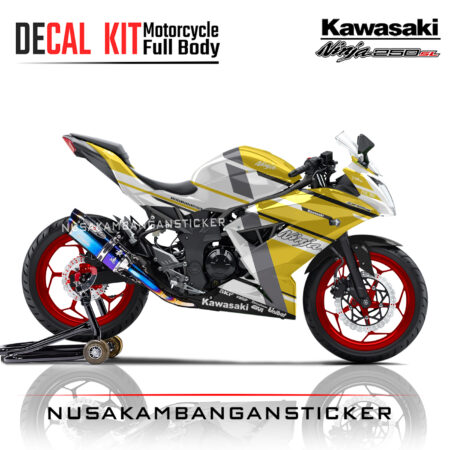 Decal stiker Kawasaki Ninja 250 SL Mono Livery Ducati Desmodesici Kuning Sticker Full Body Nusakambangansticker