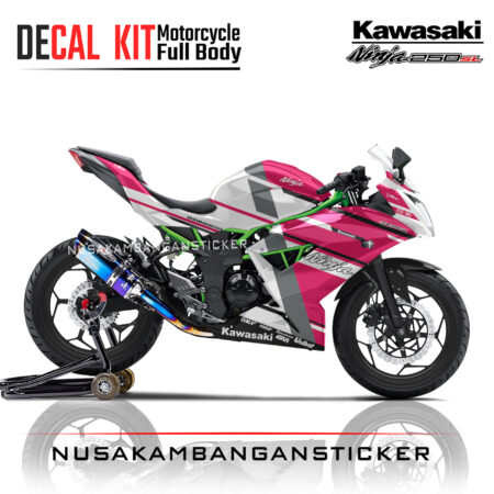 Decal stiker Kawasaki Ninja 250 SL Mono Livery Ducati Desmodesici Pink Sticker Full Body Nusakambangansticker
