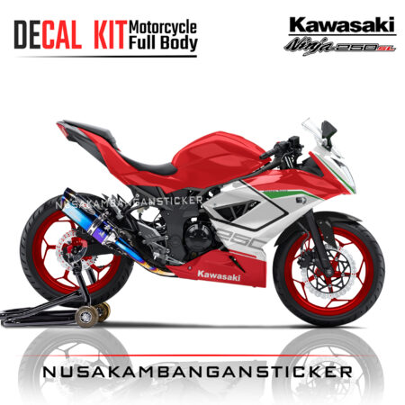 Decal stiker Kawasaki Ninja 250 SL Mono Livery Ducati Panigale V4 Merah Sticker Full Body Nusakambangansticker