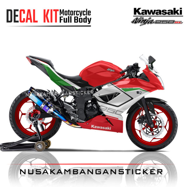 Decal stiker Kawasaki Ninja 250 SL Mono Livery Ducati Panigale V4 Speciale Merah Sticker Full Body Nusakambangansticker
