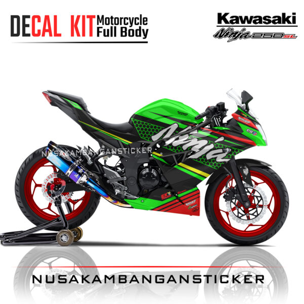 Decal stiker Kawasaki Ninja 250 SL Mono Livery KRT Hijau Sticker Full Body Nusakambangansticker