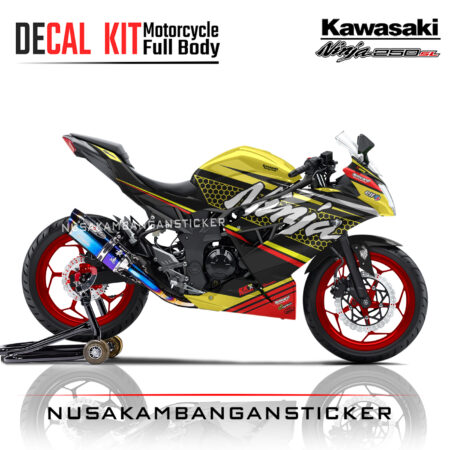 Decal stiker Kawasaki Ninja 250 SL Mono Livery KRT Kuning Sticker Full Body Nusakambangansticker