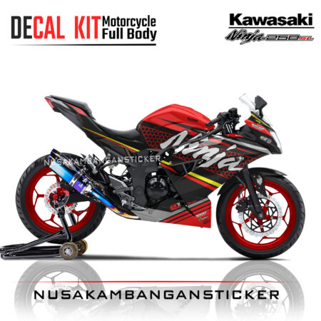 Decal stiker Kawasaki Ninja 250 SL Mono Livery KRT Merah Sticker Full Body Nusakambangansticker