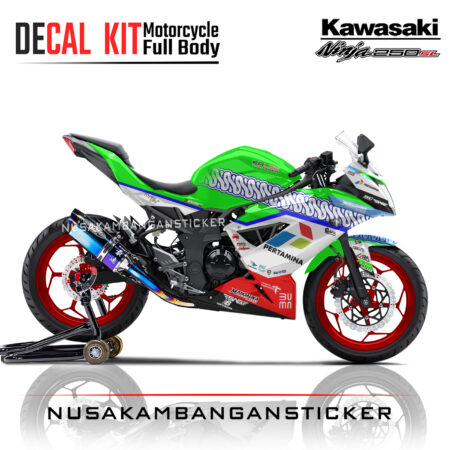 Decal stiker Kawasaki Ninja 250 SL Mono Mandalika Racing Team Hijau Sticker Full Body Nusakambangansticker