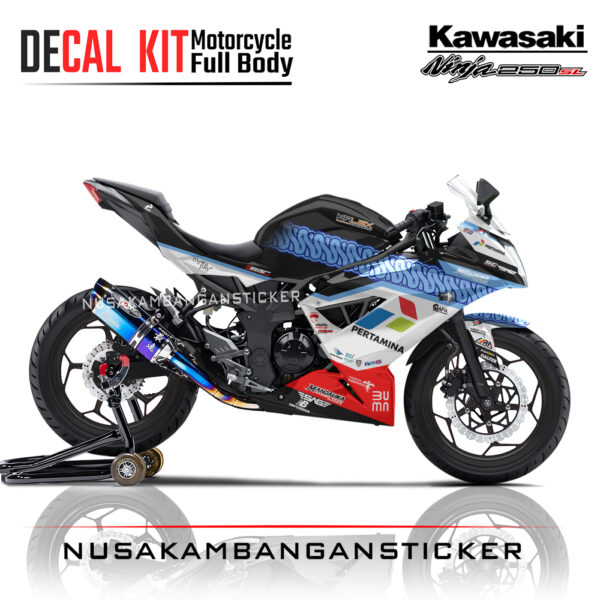 Decal stiker Kawasaki Ninja 250 SL Mono Mandalika Racing Team Hitam Sticker Full Body Nusakambangansticker