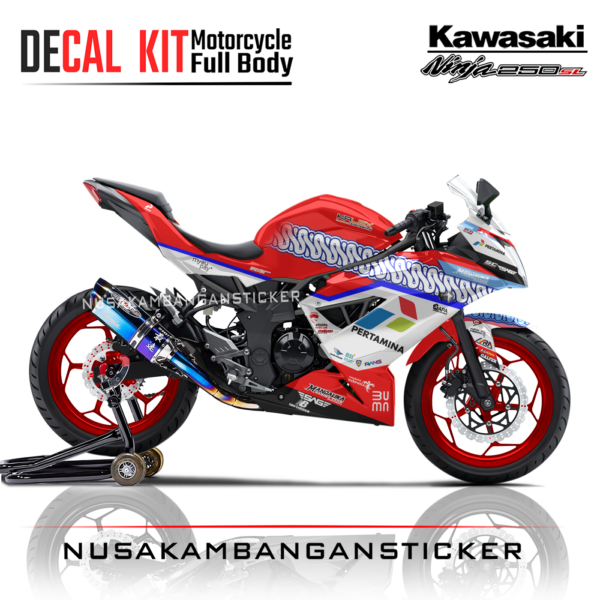 Decal stiker Kawasaki Ninja 250 SL Mono Mandalika Racing Team Merah Sticker Full Body Nusakambangansticker.jpg