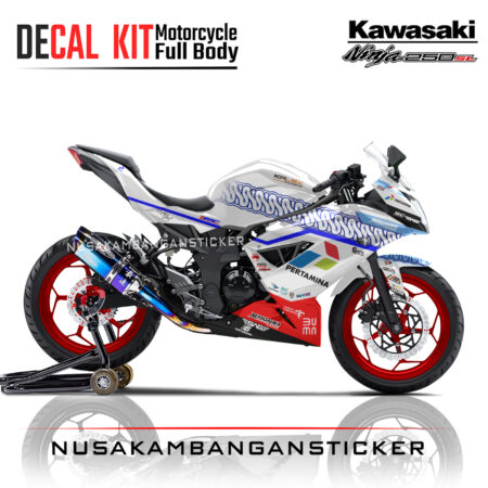 Decal stiker Kawasaki Ninja 250 SL Mono Mandalika Racing Team Putih Sticker Full Body Nusakambangansticker