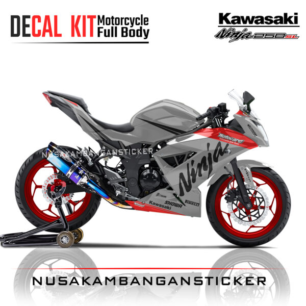 Decal stiker Kawasaki Ninja 250 SL Mono Motocard Abu Abu Sticker Full Body Nusakambangansticker
