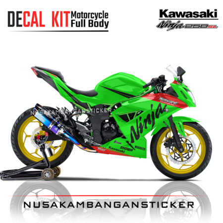 Decal stiker Kawasaki Ninja 250 SL Mono Motocard Hijau Sticker Full Body Nusakambangansticker