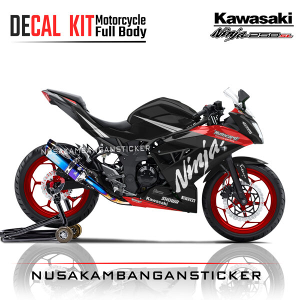 Decal stiker Kawasaki Ninja 250 SL Mono Motocard Hitam Sticker Full Body Nusakambangansticker
