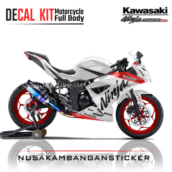 Decal stiker Kawasaki Ninja 250 SL Mono Motocard Putih Sticker Full Body Nusakambangansticker